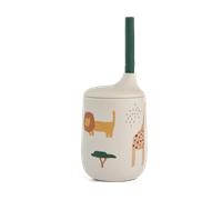 Liewood Ellis printed sippy cup with straw 23 cl Safari sandy mix
