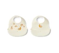 Liewood Ember printed bib 2 pieces Elephant-Creme de la creme