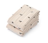 Liewood Lewis muslin blanket 2-pack 65x65 cm Mini whale-Sandy