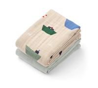 Liewood Lewis muslin blanket 2-pack 65x65 cm Sailing-dove blue mix
