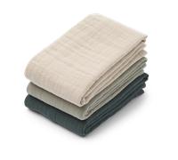 Liewood Lewis muslin blanket 3 pieces 65x65 cm Dove blue mix