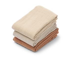 Liewood Lewis muslin blanket 3 pieces 65x65 cm Tuscany rose mix