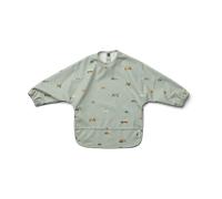 Liewood Merle bib with sleeve Vehicles-dove blue mix