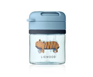 Liewood Pavia mug with straw Fun-beach blue, 28 cl