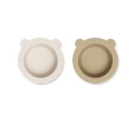 Liewood Peony bowl with suction cup Ø16 cm 2 pieces Sandy-Oat