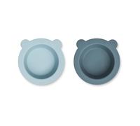 Liewood Peony bowl with suction cup Ø16 cm 2 pieces Sea blue-Whale blue