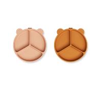 Stacy Non-Slip Plates - Set of 2 Pink one size