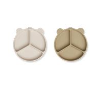 Liewood Stacy divided children's plate 2-pack Sandy-Oat