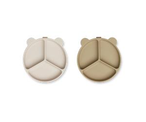 Liewood Stacy divided children's plate 2-pack Sandy-Oat
