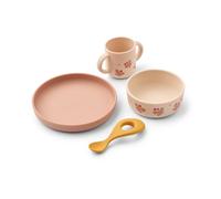 Liewood Vivi printed dinnerware set 4 pieces. Butterfly-apple blossom