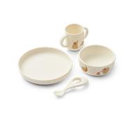Liewood Vivi printed dinnerware set 4 pieces. Elephant-Creme de la creme