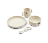 Liewood Vivi printed dinnerware set 4 pieces. Peach-Sea shell mix