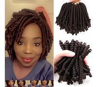 Lifabeauty 8 Packs Short Bob Spring Twist Crochet Hair for Kids 6 Inch Pretwisted Passion Twist Crochet Hair Braids for Black Women (6 Inch, 4#)