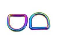 LIFABOLA 10pcs Colored Solid D Ring Diameter 12mm To 38mm, Seamless Welding D Ring for Rainbow Hanger Bag Strap Dog Leashes(25mm)