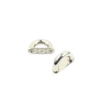 LIFABOLA 10pcs Solid D Rings, Metal Arch Bridge Connector Clasp, D Ring Buckles for Bag Belt Strap Hanger Hooks DIY Dog Leashes(Bright silver,9mm)