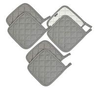 Lifaith 100% Cotton Potholders Kitchen Everyday Basic Terry Pot Holder Heat Resistant Large Coaster Hot Pads Kit Trivets Set for Cooking and Baking Set of 6 (Dark Grey)