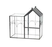 LIFANGFI Plant Arrangement Terrarium with Hinged Front Door Access | Pitched-Roof Profile, Hinged Door with Hook Closure, Tabletop Format for Arranged Plant and Floral Display Scenes