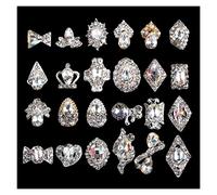 LiFBeauTiFul 100PCS Crystal Diamond Nail Charms -3D Alloy Nail Charm Glitter Rhinestone Nail Gel Zircon Stone Manicure Tool 3525-3548 home