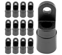 LifCratms 12Pcs Bungee Terminal End Tabbed Hooks, Black 6mm Rope Hole Elastic Cord End Hooks Terminal Ends for Kayak Canoe Boat
