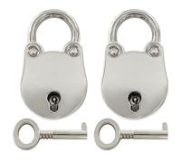 LifCratms 2 Pack Antique Style Mini Padlock Retro Silver Bear Shape Vintage Small Lock with Key for Jewelry Box Handbag Luggage Diary