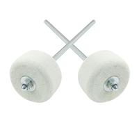 LifCratms 2 Pieces White Felt Bass Drum Beater, Kick Drum Beater Instrument Accessories Parts for Kick Drum Pedal, Performance Convenient Drummer Replacement