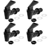 LifCratms 2Pcs BPA-Free Replacement Cooler Faucet, Black Plastic Water Spigot Spout Water Dispenser Tap Set, Reusable Water Crock Tap Water Beverage Lever Pour Dispenser Valve