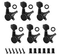 LifCratms 6 Pcs Black Locking Tuners 6 Inline, Sealed Guitar Tuning Pegs Keys Machine Heads Set for Fender Stratocaster Strat Telecaster Tele Style Electric Guitar