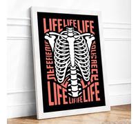 Life and Bones Modern Framed Wall Art Print A4 (29.7×21cm) White, Wall Decor for Living Room, Bedroom, Office & Home, Ready to Hang, Art Gift