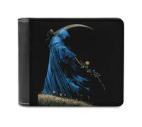 Life and Death Men's Bi-fold Wallets | Slim PU Leather Purse 6 Card Slots Compact Portable Coin Clip for Work Travel and Everyday Use