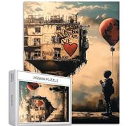 Life and Happiness 1000 Piece Jigsaw Puzzles for Adults Modern Art Banksy Style Puzzle Challenging Family Activity Games Colorful DIY Craft Puzzle for Home Decor Gifts 20×27 Inches