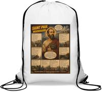 Life and Legacy of Saint Paul Gym Sack Casual Drawstring Bag White