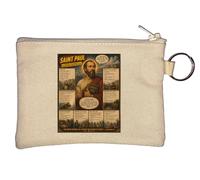 Life and Legacy of Saint Paul Key Chain Coin Purse Beige