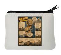 Life and Legacy of Saint Peter Neoprene Coin Purse Pouch 10x11cm White