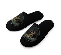 Life And Tree With Snakes Warm Mens Slippers Slip On Soft Fleece House Shoes Winter Indoor Outdoor