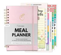 Life & Apples Meal Planner with Grocery List - Weekly Menu Plan and Prep, Healthy Diet and Weight Loss Tracking, 1 Year Undated Meal Planning Notebook, 5 X 8 Inch Spiral Notebook, Rose Gold