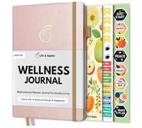 Life & Apples Wellness Planner - Food Journal and Fitness Diary with Daily Gratitude and Meal Planner for Healthy Living and Self-Care - Track Weight Loss Diet and Health Goals - Undated, Rose Gold