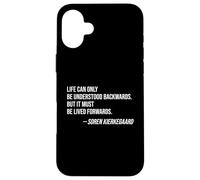 Life Backwards Lived Forwards Quote: Soren Kierkegaard Case for iPhone 16 Plus