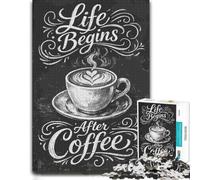 Life Begins After Coffee Chalkboard Coffee Qu Jigsaw Puzzle, 1000 Piece | Choose a indoor activity for adults at weekends for shared leisure.