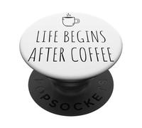 Life Begins After Coffee Morning Sloth Lover First Coffee PopSockets Adhesive PopGrip