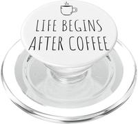 Life Begins After Coffee Morning Sloth Lover First Coffee PopSockets PopGrip for MagSafe