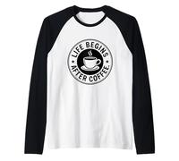 Life Begins After Coffee Morning Sloth Lover First Coffee Raglan Baseball Tee