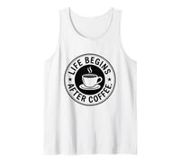 Life Begins After Coffee Morning Sloth Lover First Coffee Tank Top