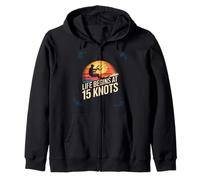 Life Begins At 15 Knots Kitesurf Quote Zip Hoodie