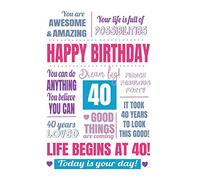 Life Begins At 40: Forty Years Loved Lined Notebook Journal