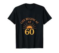 Life Begins at 60 Sunrise Birthday Milestone Graphic T-Shirt