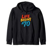 Life Begins At Seventy Journey Zip Hoodie