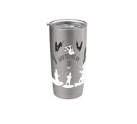 Life Begins At Twenty Knots for Kite Surfers White Grey Stainless Steel Insulated Tumbler