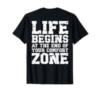 Life Begins Comfort Zone Motivational Inspirational Vintage T-Shirt