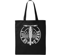 Life Behind Bars Funny Cycling Graphic Natural Ecological Cotton Tote Bag Black