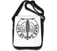 Life Behind Bars Funny Cycling Graphic Shoulder Bag White
